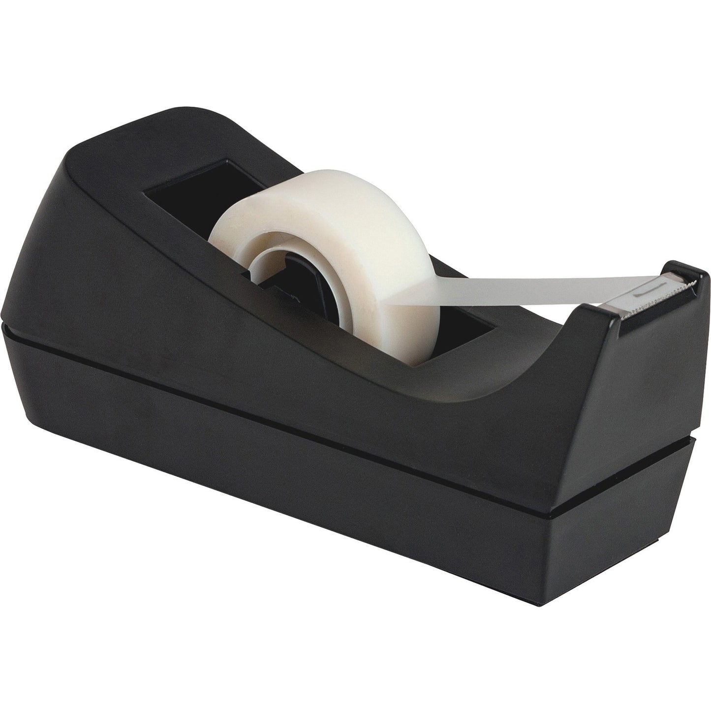 Business Source Standard Desktop Tape Dispenser 1" Core - Non-skid Base - Plastic - Black - 1 Each (BSN32954)