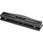 Business Source 3-Hole Adjustable Paper Punch 3 Punch Head(s) - 11 Sheet of 16lb Paper - 1/4" Punch Size - Round Shape - Black (BSN65645)