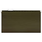 Business Source 1/5 Tab Cut Legal Recycled Hanging Folder 8 1/2" x 14" - 11 pt. - Poly - Green - 100% Recycled - 25 / Box (BSN43570)