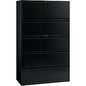 Lorell Fortress Series Lateral File w/Roll-out Posting Shelf 42" Width x 18.6" Depth x 67.7" Height - 5 x Drawer(s) for File - Letter, Legal, A4 - Lateral - Interlocking, Label Holder, Leveling Glide, Ball-bearing Suspension - Black - Recycled (LLR60550)