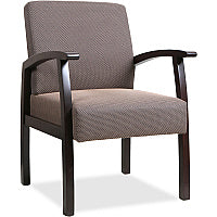 Lorell Thickly Padded Guest Chair Espresso Frame Color - Four-legged Base - Taupe - 1 Each (LLR68554)