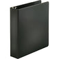 Business Source Basic Round-ring Binder 2" Binder Capacity - Letter - 8 1/2" x 11" Sheet Size - 3 Ring(s) - Fastener(s): Round Ring - Pocket(s): Inside Front & Back - Vinyl - Black - 1 lb - Recycled - Exposed Rivet, Non Locking Mechanism, Open (BSN09977)