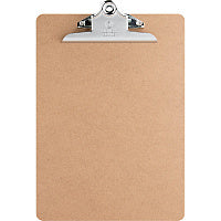 Business Source Hardboard Clipboard Standard - 9" x 12 1/2" Sheet Size - Hardboard - Brown - 1 Each (BSN65637)