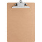 Business Source Hardboard Clipboard Standard - 9" x 12 1/2" Sheet Size - Hardboard - Brown - 1 Each (BSN65637)