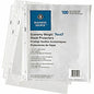 Business Source Economy Weight Sheet Protectors 11" Height x 9" Width x 2 mil Thickness - For Letter 8 1/2" x 11" Sheet - Ring Binder - Rectangular - Semi Clear - Polypropylene - 100 / Pack (BSN74447)