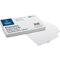 Business Source Plain Index Cards 8" Width x 5" Length - 100 / Pack (BSN65262)