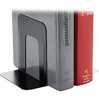 Business Source Heavy-gauge Steel Book Supports 5.25" Height x 5" Width x 4.75" Depth - Desktop - Non-skid Base, Scratch Resistant, Stain Resistant - Enamel - Black - Steel - 2 / Pair (BSN42550)