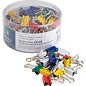 Business Source Colored Fold-back Binder Clips Mini - 0.6" Width - 0.25" Size Capacity - Assorted - Steel - 100 / Pack (BSN65360)
