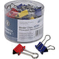 Business Source Colored Fold-back Binder Clips Small - 0.8" Width - 0.37" Size Capacity - Assorted - Steel - 40 / Pack (BSN65361)