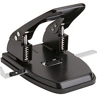 Business Source Heavy-duty 2-Hole Punch 2 Punch Head(s) - 30 Sheet of 20lb Paper - 9/32" Punch Size - Round Shape - Steel, Rubber - Black (BSN65626)