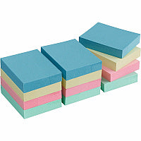 Business Source Premium Plain Pastel Adhesive Notes 1 1/2" Flag/Note Width x 2" Flag/Note Length - Rectangle - Unruled - Pastel - Self-adhesive, Repositionable, Solvent-free Adhesive - 12 / Pack (BSN16500)