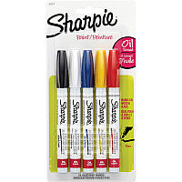 Sharpie Oil-Based Paint Marker - Fine Point Fine Marker Point - Assorted Ink - Oil Based - 5 / Pack (37371PP)