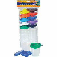 Pacon(R) Creativity Street No-Spill Round Paint Cups With Colored Lids Assorted - 10 / Set (5100)