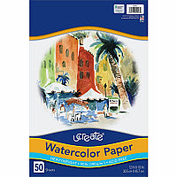 UCreate Watercolor Paper 12" x 18" - 90 lb Basis Weight - Vellum - Sustainable Forestry Initiative (SFI) - Acid-free - White - 50 / Pack (4927)