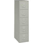 Lorell Fortress Series 26-1/2" Commercial-Grade Vertical File Cabinet 15" Width x 26.5" Depth x 61.6" Height - 5 x Drawer(s) for File - Letter - Vertical - Security Lock, Ball-bearing Suspension, Heavy Duty - Light Gray - Steel - Recycled (LLR48499)