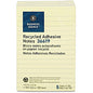 Business Source Yellow Adhesive Notes 4" Flag/Note Width x 6" Flag/Note Length - Rectangle - Ruled - Yellow - Self-adhesive, Removable - Recycled - 5 / Pack (BSN36619)