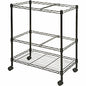 Lorell 2-Tier Wire Mobile File Cart 4 Casters - Steel - 26" Width x 12.50" Depth x 30" Height - Black - 1 Each (LLR45650)