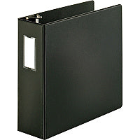 Business Source Slanted D-ring Binders 4" Binder Capacity - 3 Ring(s) - Fastener(s): D-Ring - Pocket(s): 2, Internal - Chipboard, Polypropylene - Black - PVC-free, Non-stick, Spine Label, Gap-free Ring, Non-glare, Heavy Duty, Open and Closed Tr (BSN33117)