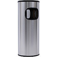 Genuine Joe Fire-safe 3-Gallon Ashtray Receptacle 3 gal Capacity - Removable Lid, Fire-Safe, Compact - Aluminum, Stainless Steel - Stainless Steel - 1 Each (GJO58883)