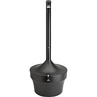 Genuine Joe 4.25 Gal Fire-safe Smoking Receptacle 4.25 gal Capacity - Powder Coated, Durable, Weather Resistant, Fire-Safe, Handle - 37" Height x 16" Width - Galvanized Steel - Black - 1 Each (GJO58891)