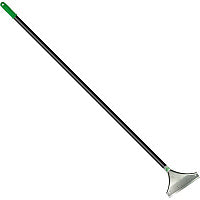 Unger Heavy-Duty Scraper 8" Zinc Alloy Blade - 60" Galvanized Steel Handle - Heavy Duty, Ergonomic, Comfortable, Hanging Hole - Black, Silver - 1Each (HDSS0)