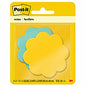 Post-it(R) Super Sticky Die-Cut Notes 150 x Assorted - 3" Flag/Note Width x 3" Flag/Note Length - Daisy - Yellow, Blue - Self-adhesive - 2 / Pack (7350DSY)