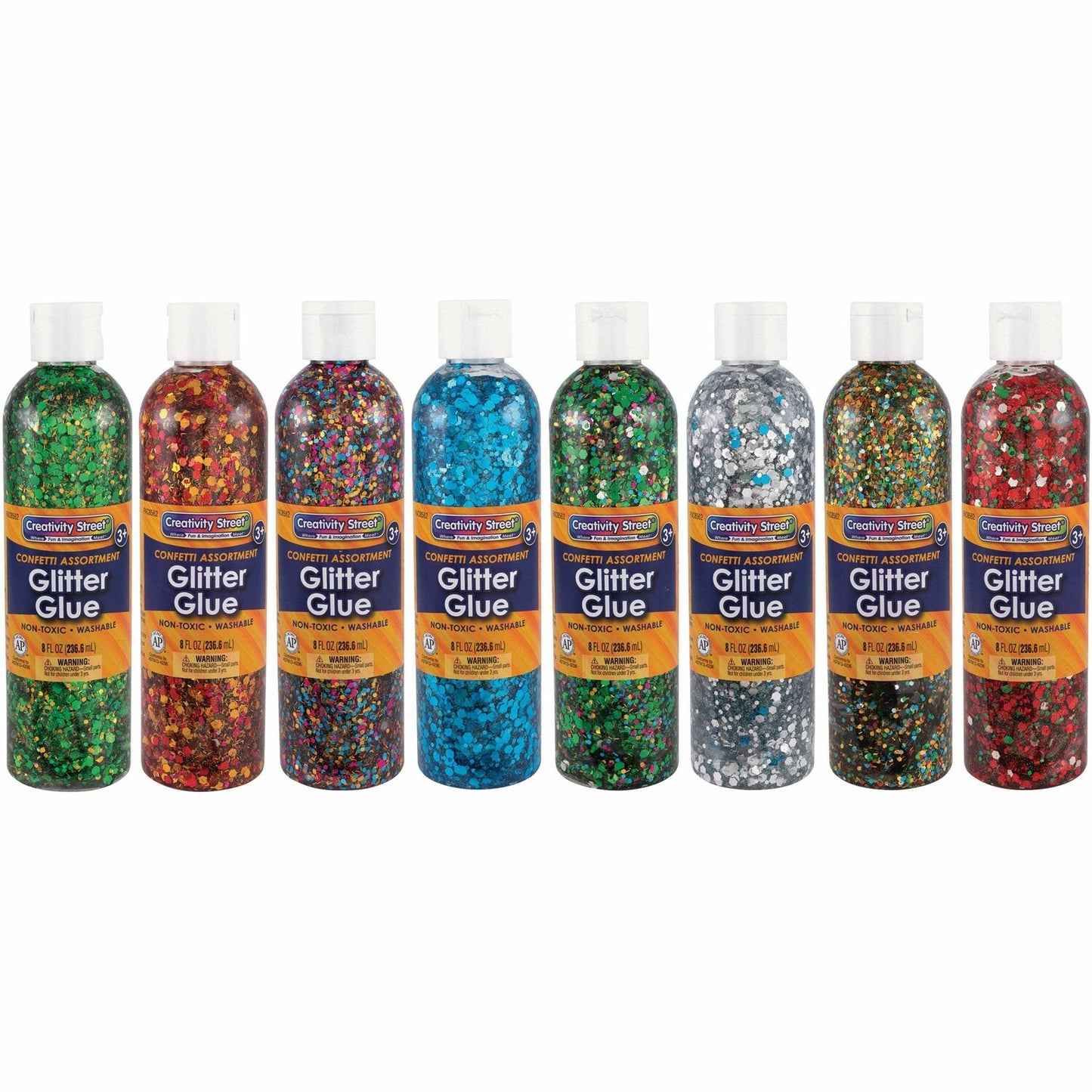 Creativity Street Classroom Size Glitter Chips Craft, Classroom - Assorted - 8 / Box (8562)