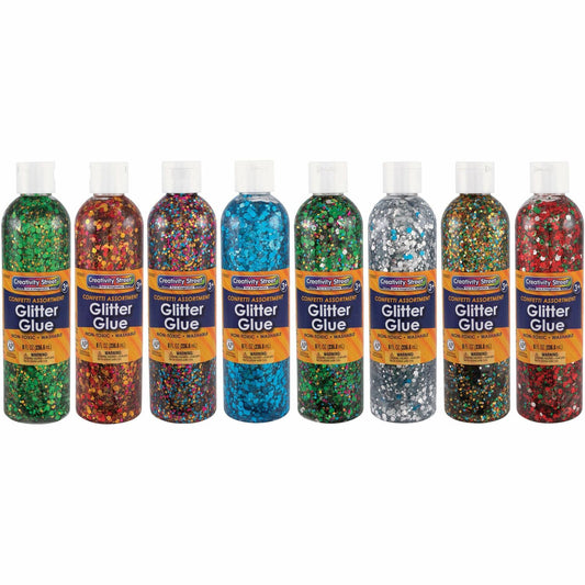 Creativity Street Classroom Size Glitter Chips Craft, Classroom - Assorted - 8 / Box (8562)