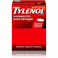 Tylenol Extra Strength Caplets For Headache, Fever, Muscular Pain, Backache, Arthritis, Common Cold, Toothache, Premenstrual Cramp, Menstrual Cramp - 2/Pack - 50 / Box (44910)