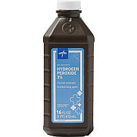 Medline 3 Percent USP Hydrogen Peroxide For Cut, Skin Abrasion, Burn - 16 fl oz - 1 Each (MDS098001Z)