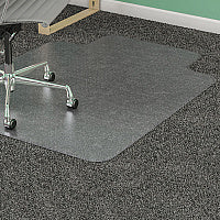 Lorell Medium-pile Chairmat Carpeted Floor - 48" Length x 36" Width x 0.133" Thickness - Lip Size 10" Length x 19" Width - Vinyl - Clear - 1 Each (LLR82822)