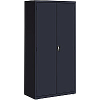 Lorell Fortress Series Storage Cabinet 36" Width x 18" Depth x 72" Height - 5 x Shelf(ves) - Recessed Locking Handle, Hinged Door, Durable - Black - Powder Coated - Steel - Recycled (LLR41308)