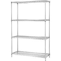 Lorell Industrial Wire Starter Shelving Unit 48" Width x 18" Depth - Steel - Chrome - 1 Each (LLR84181)