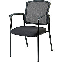 Lorell Mesh Back Stackable Guest Chair Black Seat Color - Fabric Seat Material - Black Frame Color - Steel Frame Material - Black - Armrest - 1 Each (LLR23100)