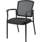 Lorell Mesh Back Stackable Guest Chair Black Seat Color - Fabric Seat Material - Black Frame Color - Steel Frame Material - Black - Armrest - 1 Each (LLR23100)