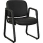 Lorell Upholstered Guest Chair Black Seat Color - Leather, Plywood Seat Material - Black Back Color - Leather, Plywood Back Material - Metal Frame Material - Black - 1 Each (LLR84577)