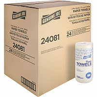 Genuine Joe Kitchen Roll Flexible Size Towels 2 Ply - 1 5/8" Core - White - 24 / Carton (GJO24081)