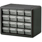 Akro-Mils 16-Drawer Plastic Storage Cabinet 16 Drawer(s) - 8.50" Height x 6.40" Width x 10.50" Length - Floor - Stackable, Finger Grip, Unbreakable - Black - Polymer, Plastic - 1 Each (10116)