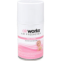 AirWorks Metered Aerosol Air Fresheners Aerosol - 6000 ft - 7 oz - Baby Powder - 12 / Carton (07909)