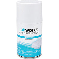 AirWorks Metered Aerosol Air Fresheners Aerosol - 6000 ft - 7 oz - Fresh Linen - 12 / Carton (07918)