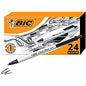 BIC Clic Stic Fashion Retractable Ball Point Pen, Black, 24 Pack 1 mm Pen Point - Retractable - Black Ink - 24 / Box (CSM241BLK)