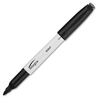Integra Bullet Tip Dry-erase Whiteboard Markers Bullet Marker Point - Black Ink - Alcohol Based - Black Barrel - Fiber Tip - 1 Dozen (01017)