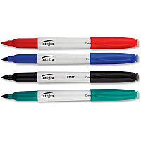 Integra Bullet Tip Dry-erase Whiteboard Marker Set Bullet Marker Point - Assorted Ink - Alcohol Based - Assorted Barrel - Fiber Tip - 4 / Set (01019)