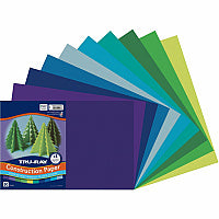Tru-Ray Construction Paper Project, Bulletin Board - 18" Width x 12" Length - Cool Assorted - Paper - 50 / Pack (102943)