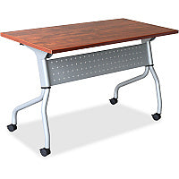 Lorell Flip Top Training Table Rectangle Top - Four Leg Base - 4 Legs - 23.60" Table Top Width x 60" Table Top Depth - 29.50" Height x 59" Width x 23.63" Depth - Training - Cherry - Nylon - Melamine Top Material - 1 Each (LLR60720)