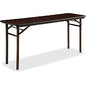 Lorell Economy Folding Banquet Table Mahogany Rectangle Top - 60" Table Top Width x 18" Table Top Depth x 0.62" Table Top Thickness - 29" Height - Presentation, Food - Melamine Top Material - Steel Frame Material - 1 Each (LLR60725)