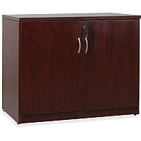 Lorell Essentials Series 2-Door Storage Cabinet 36" Width x 22.5" Depth x 29.5" Height - 2 x Door(s) - Mahogany - Laminate - Melamine Faced Chipboard (MFC) (LLR69612)