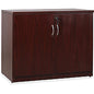 Lorell Essentials Series 2-Door Storage Cabinet 36" Width x 22.5" Depth x 29.5" Height - 2 x Door(s) - Mahogany - Laminate - Melamine Faced Chipboard (MFC) (LLR69612)