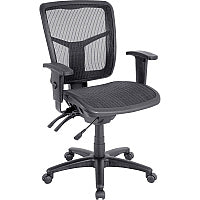 Lorell Mid-Back Mesh Swivel Office Chair Black Frame Color - 5-star Base - Black, Silver - 1 Each (LLR86904)