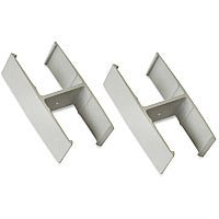 Lorell 180-degree Straight Panel Connectors 1.25" Width x 2.25" Depth x 0.63" Height - Aluminum - Aluminum - 2 / Set (LLR90259)